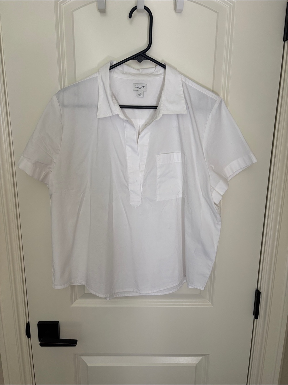 J. Crew Men’s White Short-Sleeve Button-Down Shirt